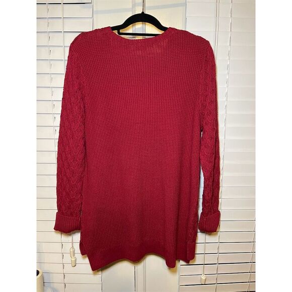 Jeanne Pierre Women's XL Red Cable-Knit Pullover Sweater‎ Long Sleeve - Picture 7 of 8